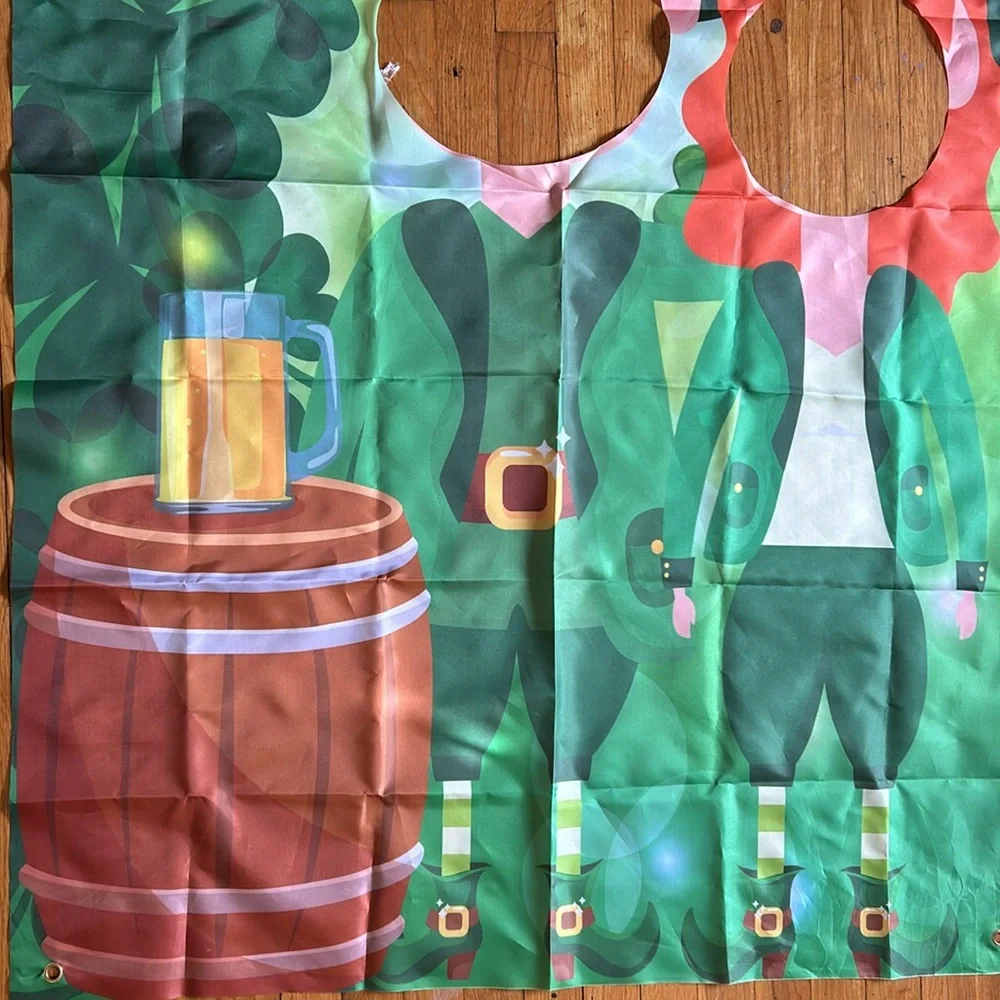 St. Patrick’s Day leprechaun with the face cut out, 39 x 60